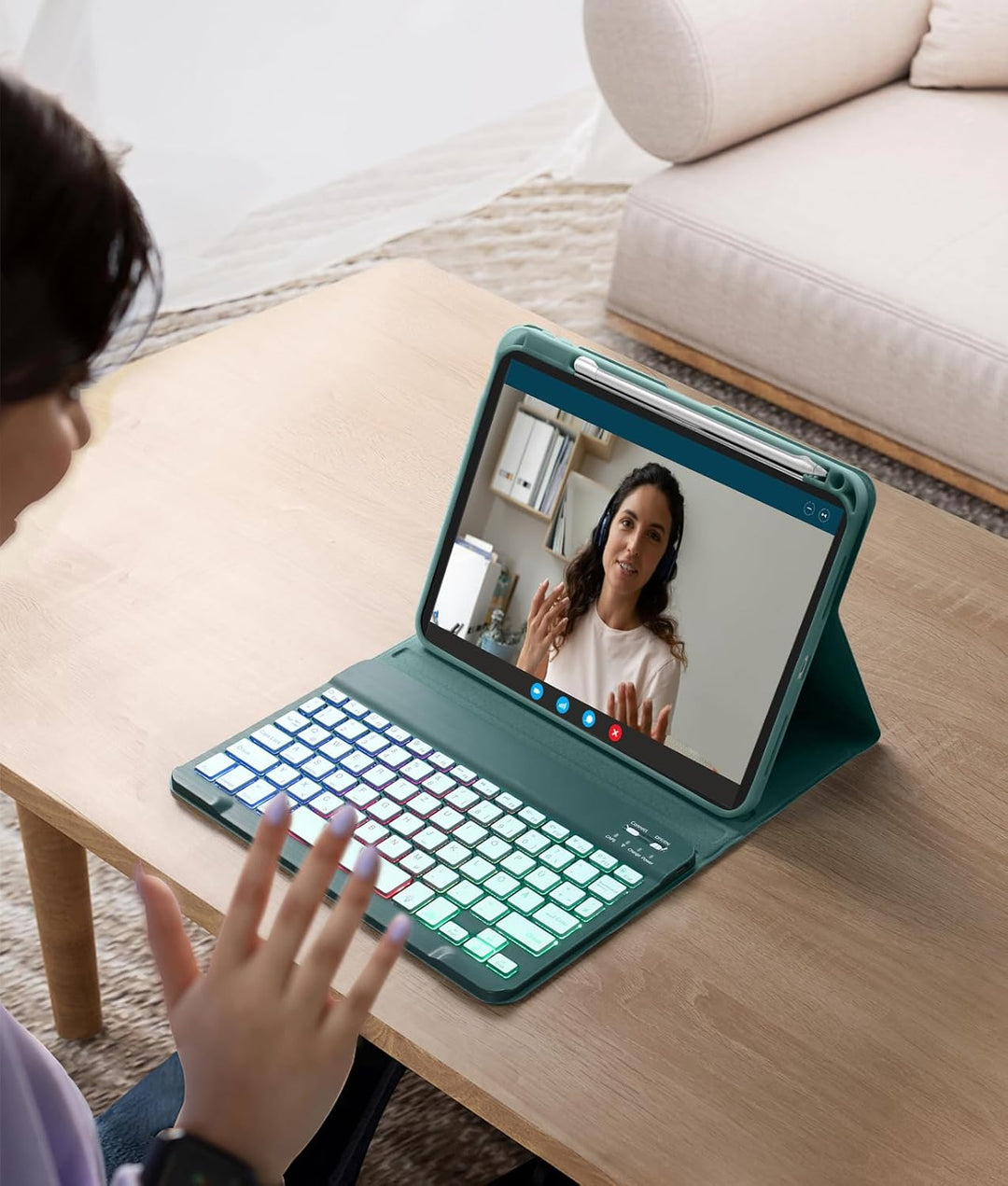 Vobafe Hülle mit Tastatur für iPad A16 11 Generation 2025/10 Gen 2022 10,9", Air 11 Zoll M4 2026/M3/