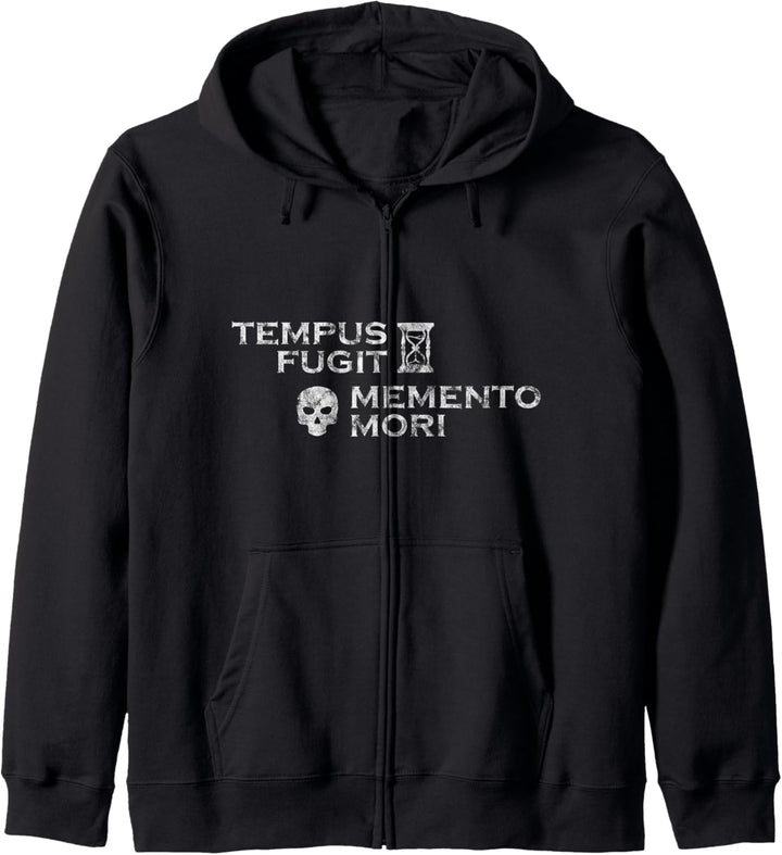 Tempus Fugit Memento Mori - Latein Kapuzenjacke