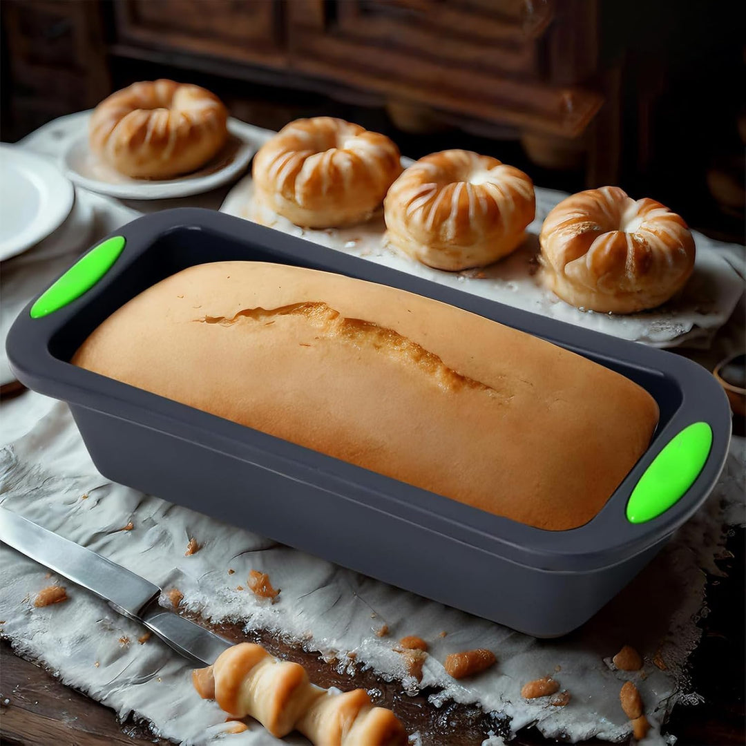2 Stück Brotformen zum Backen, Silikon Brotbackform, Rechteckig Silikonbackform Kastenform, Hitzebes