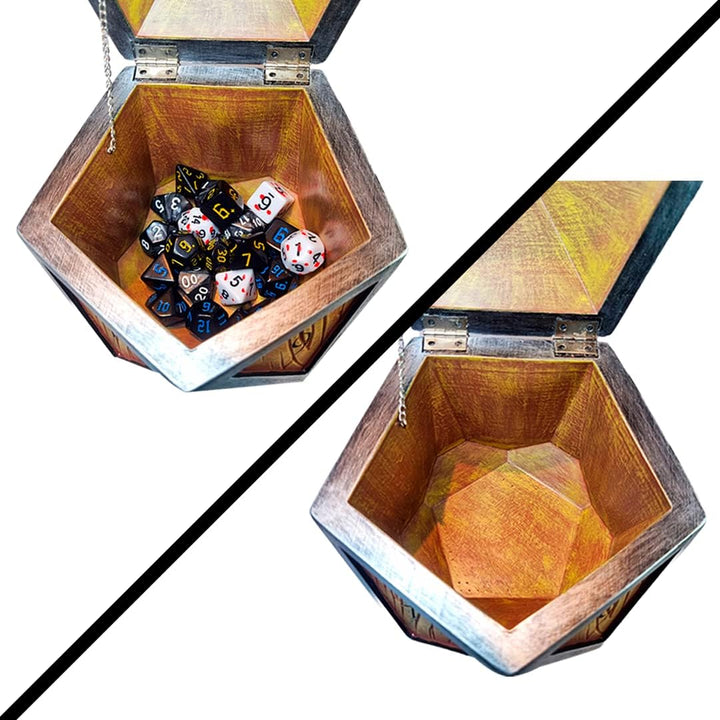 Power Beast Dungeon Riesige Würfeltruhe zur Aufbewahrung von Würfeln für Rollenspiele, Mimic Chest,D