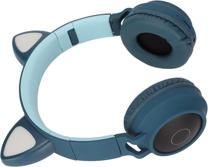 Cat Ear Kopfhörer, Wireless 5.0 Gaming Headset Tragbarer Faltbarer Stereo Over Ear Kopfhörer mit LED