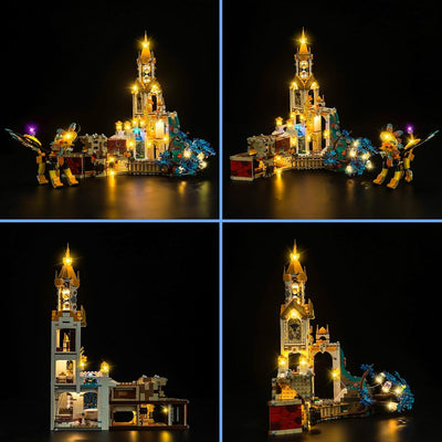 LocoLee Licht Set Kompatibel mit Lego Schloss Nocturnia Fernbedienung Version, Nur Lichter Set - Kei