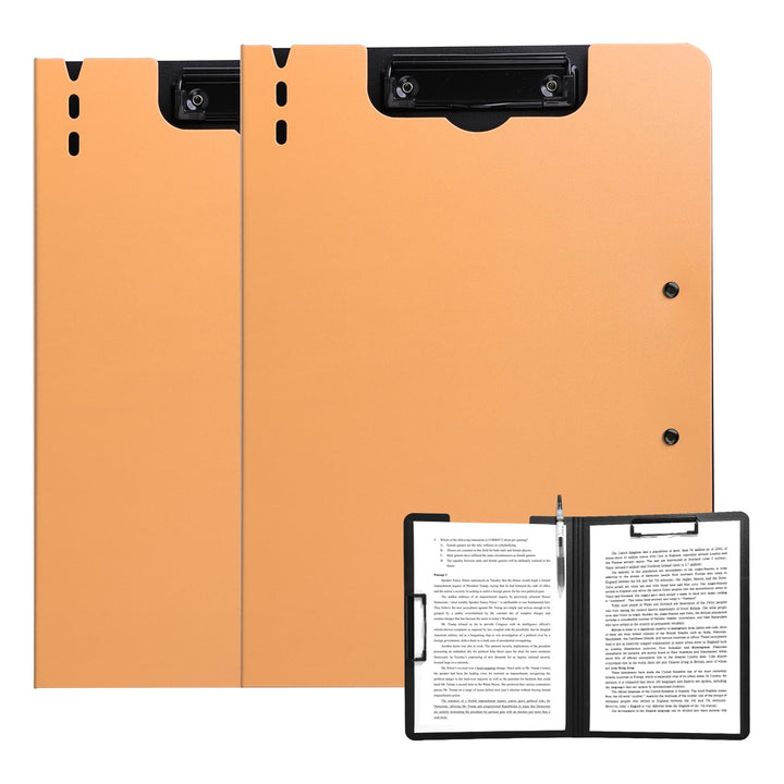 FRETONBA Klemmbrett a4, Schreibmappe 2er Pack Klemmbrett mit deckel, Klemmbrettmappe mit 2 Klemmen,