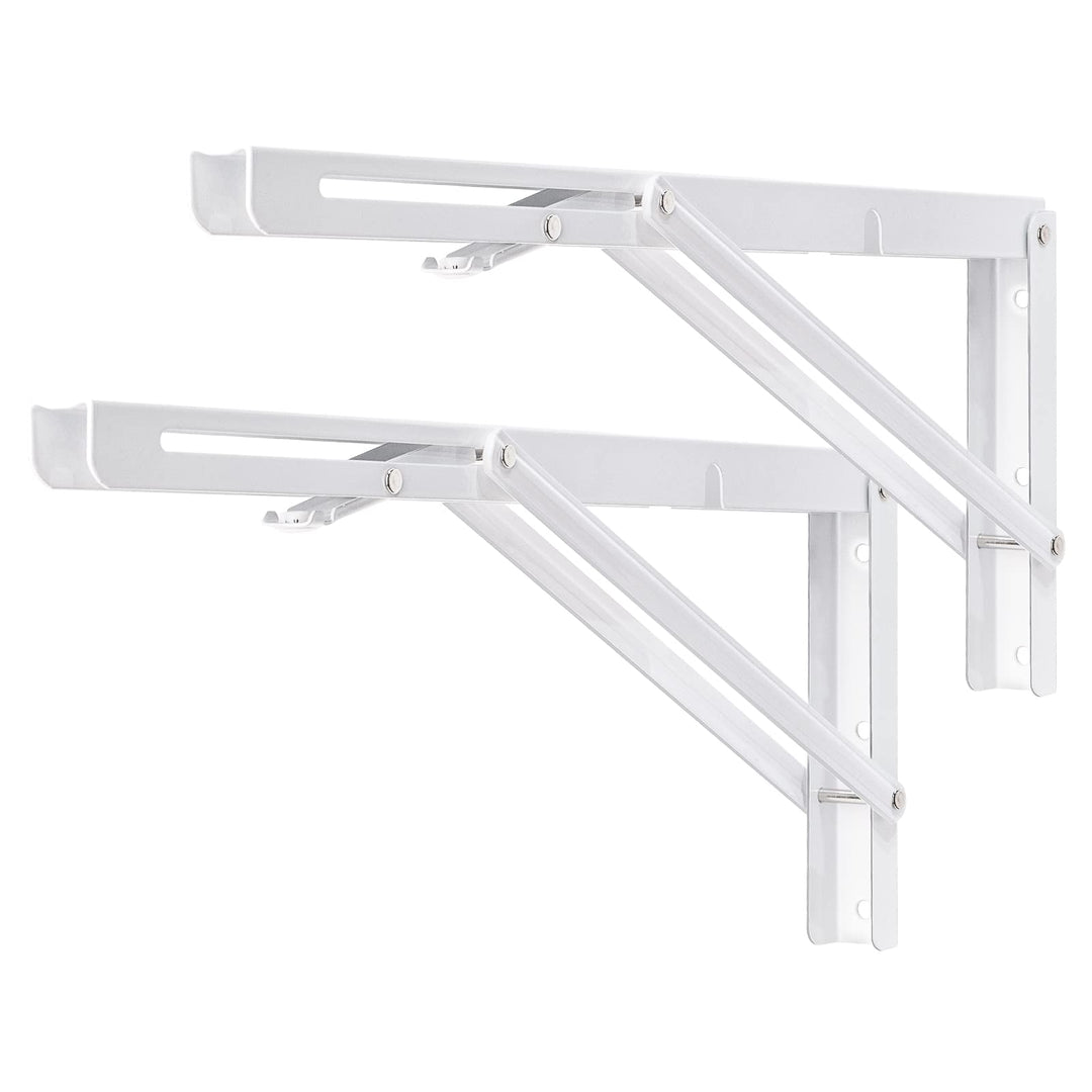 YUMORE Klappkonsole Schwerlast 400mm Regalträger Klappbar weiss - 2 Stück Metall Klappkonsolen Wand