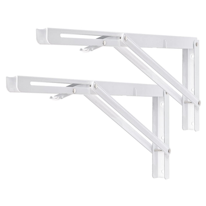YUMORE Klappkonsole Schwerlast 400mm Regalträger Klappbar weiss - 2 Stück Metall Klappkonsolen Wand