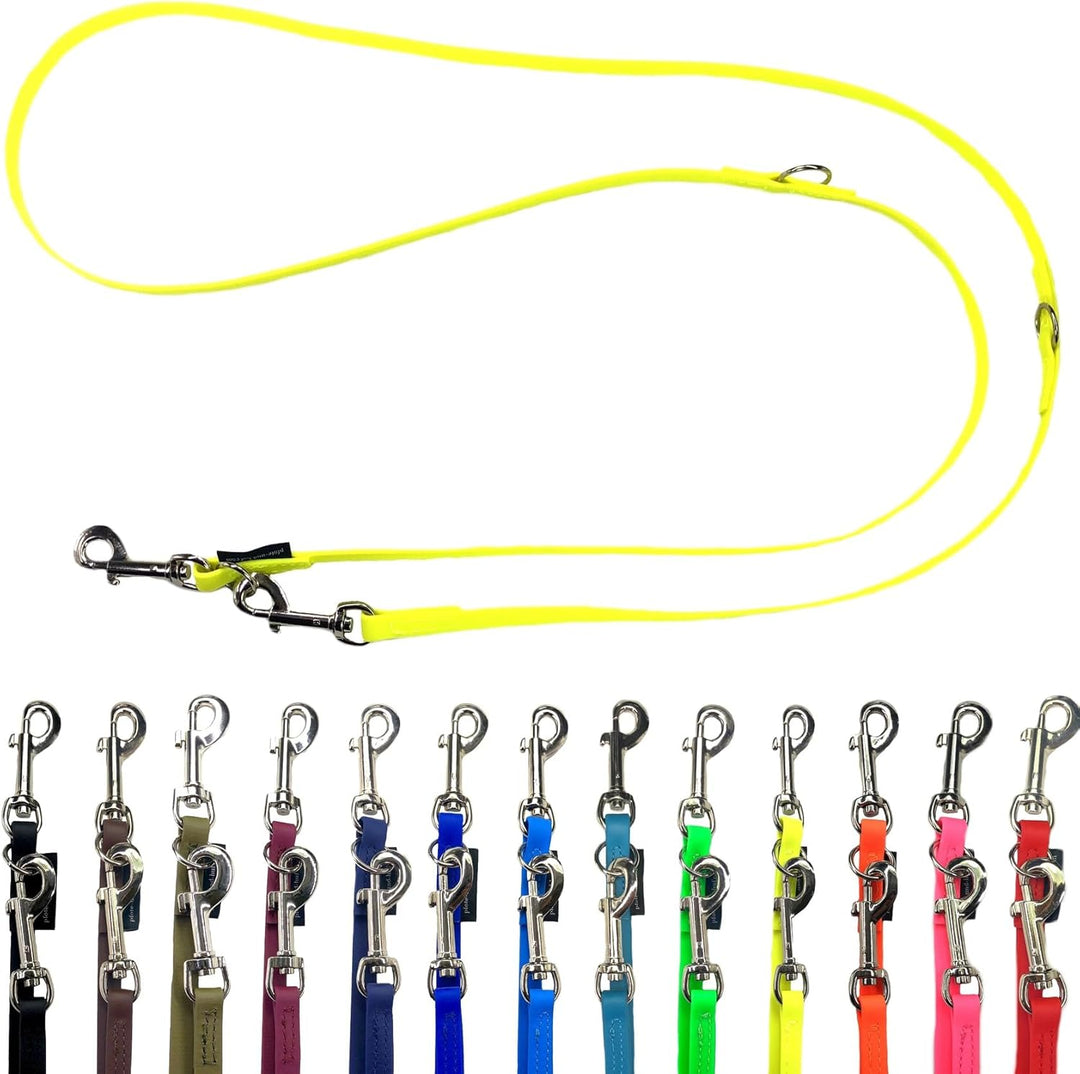 Biothane Hundeleine kleine Hunde/grosse Hunde verstellbar 2m / 2,40m / 2,80m / 3,50m / 5m SILBERNER