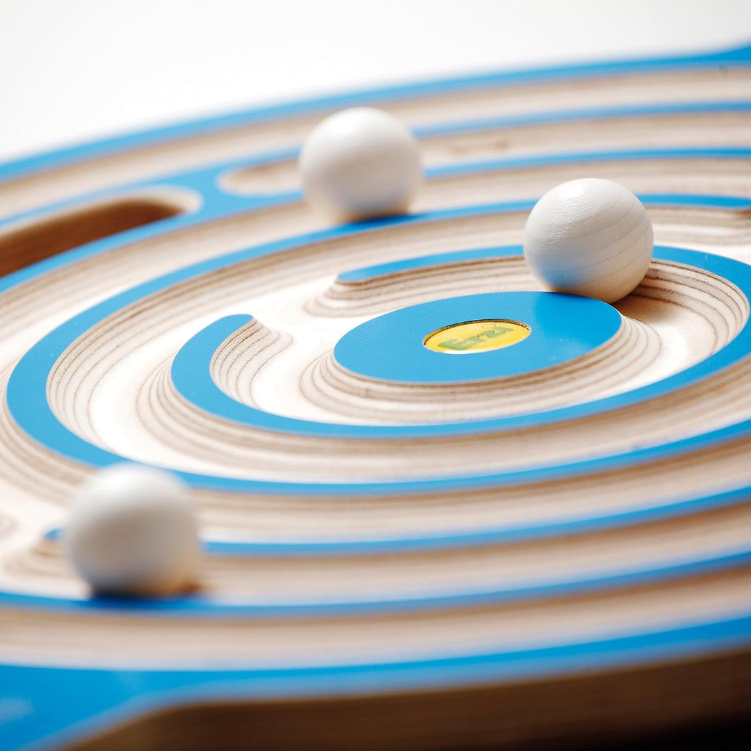 Erzi 46372 Trackboard Labyrinth aus Holz, Fördert Geschicklichkeit und Balance Mehrfarbig, Mehrfarbi