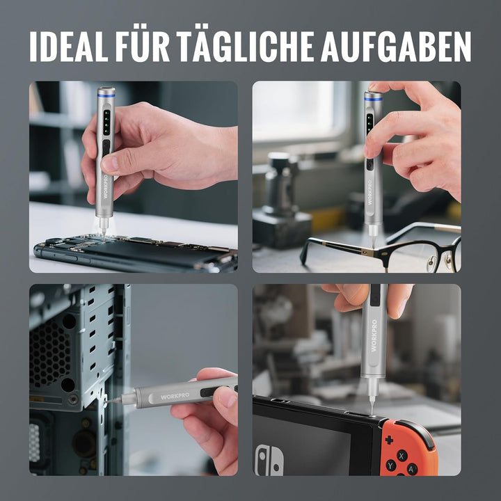 WORKPRO 42-in-1 Elektrischer Schraubendreher Set, Feinmechaniker Schraubendreher Set mit 36 S2-Bits,