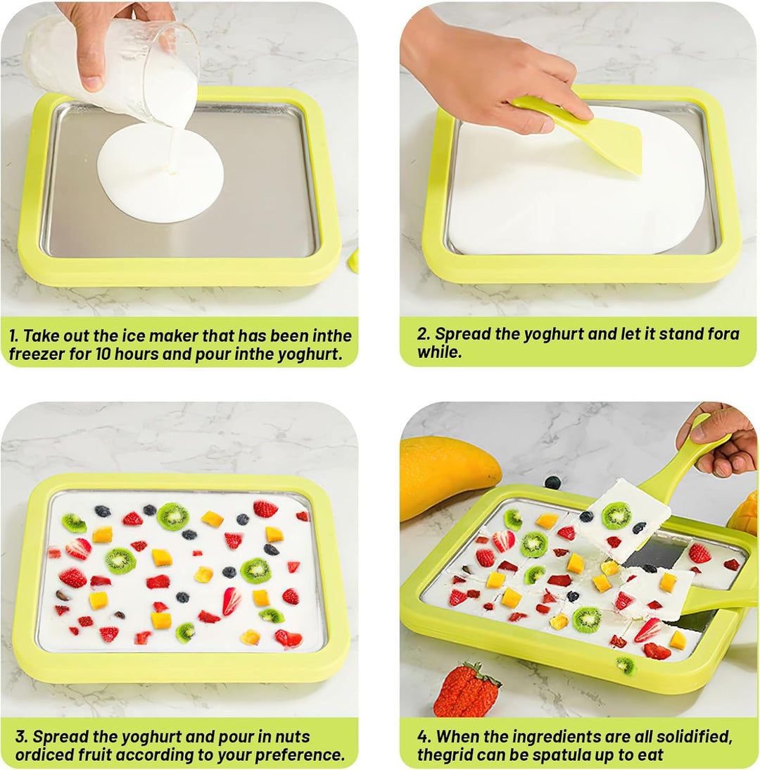 Eisplatte zum Eis Machen, Kommt mit 2 Spateln Ice Cream Machine, Ice Rolls Maschine, Eisenrollmaschi