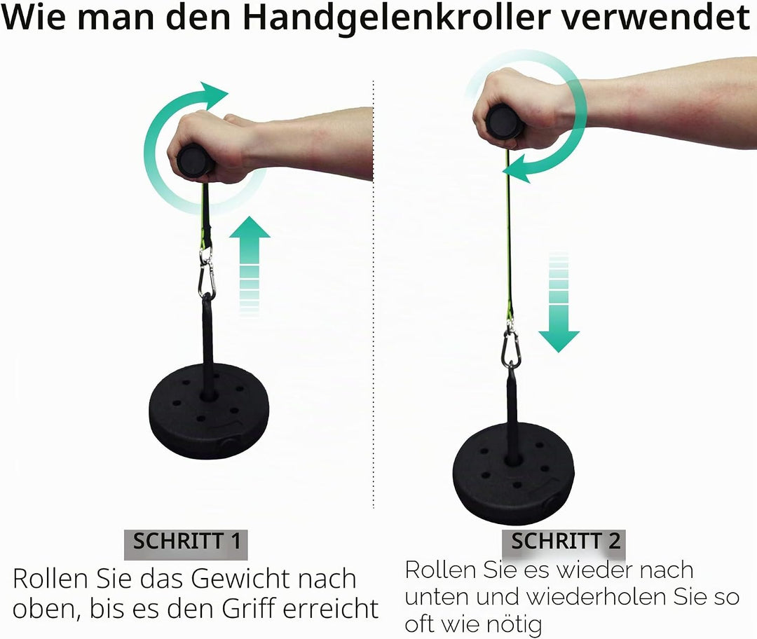 Unterarm Handgelenk Blaster Roller Trainer, Armkraft Training Unterarmtrainer bis 30kg/60lb