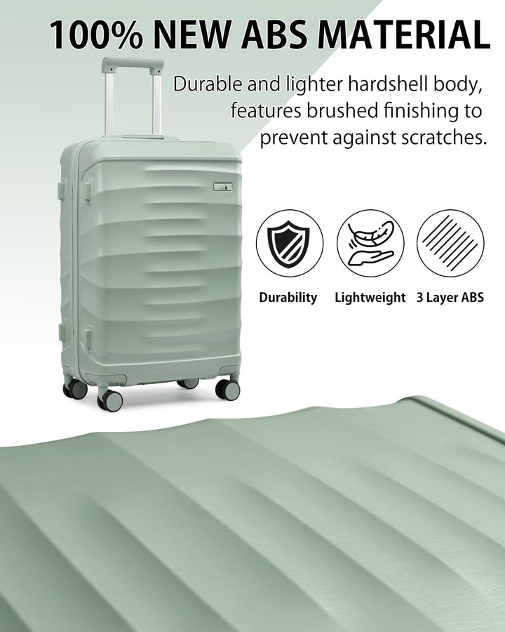 Sea choice Hartschalenkoffer Handgepäck 55x40x20cm Reisekoffer 100% ABS Trolley Kabine mit 1 Reiseta
