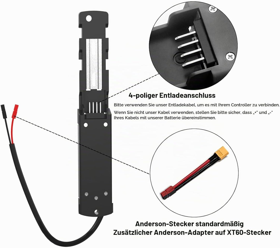 Yasco 48v 13ah Ebike Akku Elektro Fahrrad Batterie Lithium Ionen Fahrrad Batterie mit Ladegerät, eBi