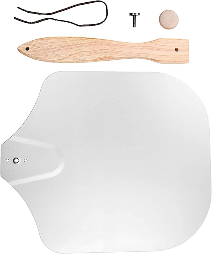 Namvo Pizzaschaufel aus Aluminium mit klappbarem Holzgriff, Pizzaschaufel – Kochen Sie Pizza wie EIN
