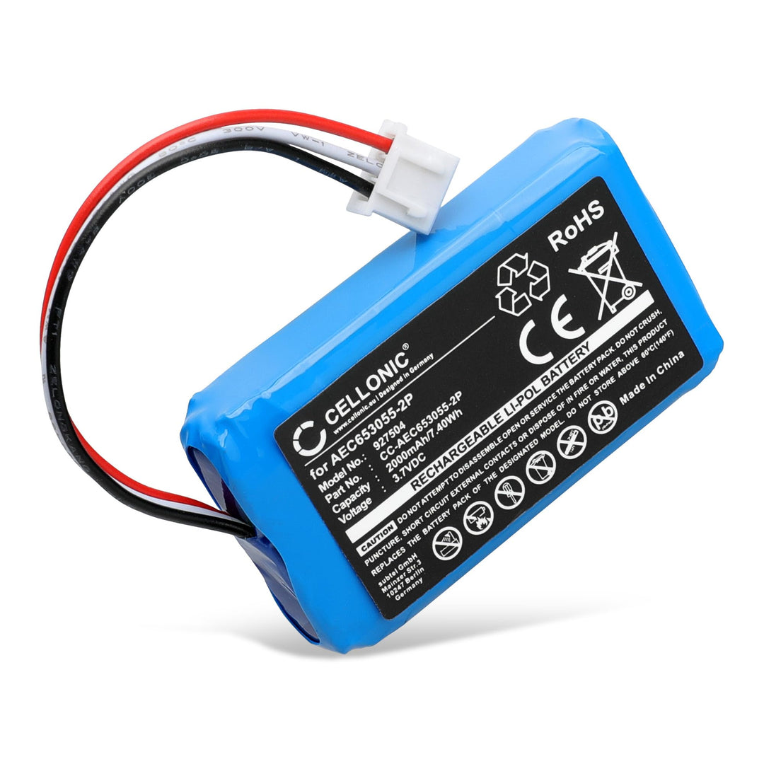 CELLONIC 1x Akku für Lautsprecher Kompatibel mit JBL Flip 2 (2013), AEC653055-2P - (2000mAh, 3.7V)