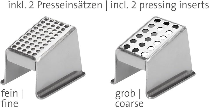 Westmark Knoblauchpresse, Inkl. zwei Presseinsätzen: fein + grob, Kunststoff/Rostfreier Edelstahl, G