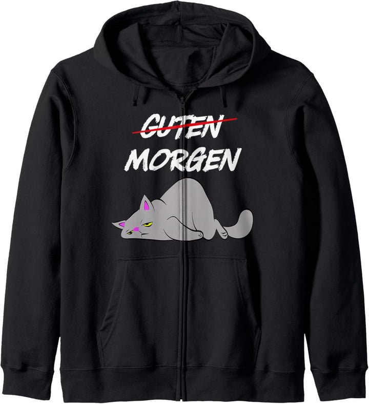 Guten Morgen - Müde lustige Katze Kapuzenjacke