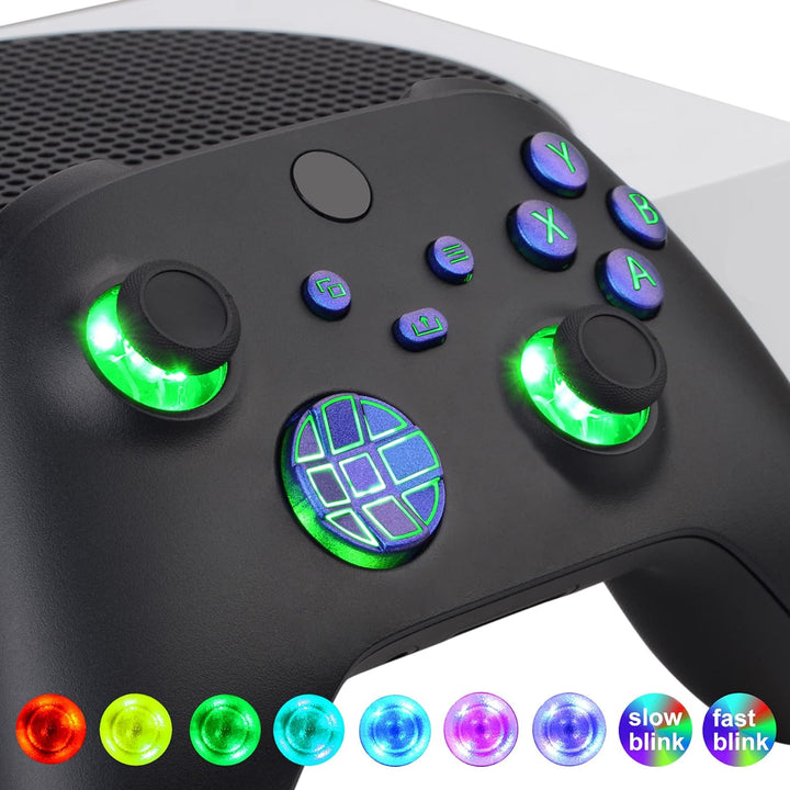 eXtremeRate Leuchttasten für Xbox Series X/S Controller, LED Tasten Knöpfe D-pad Thumbsticks ABXY-Me