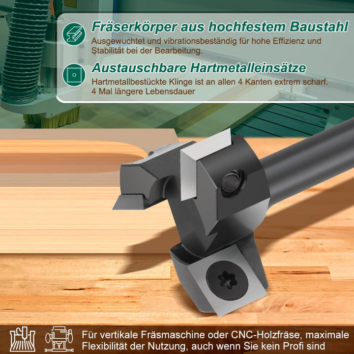 BALUGAEA Planfräser 8mm Schaft Durchmesser 35 mm Hobelfräser Hobelfräser Wendeplattenfräser Nutfräse