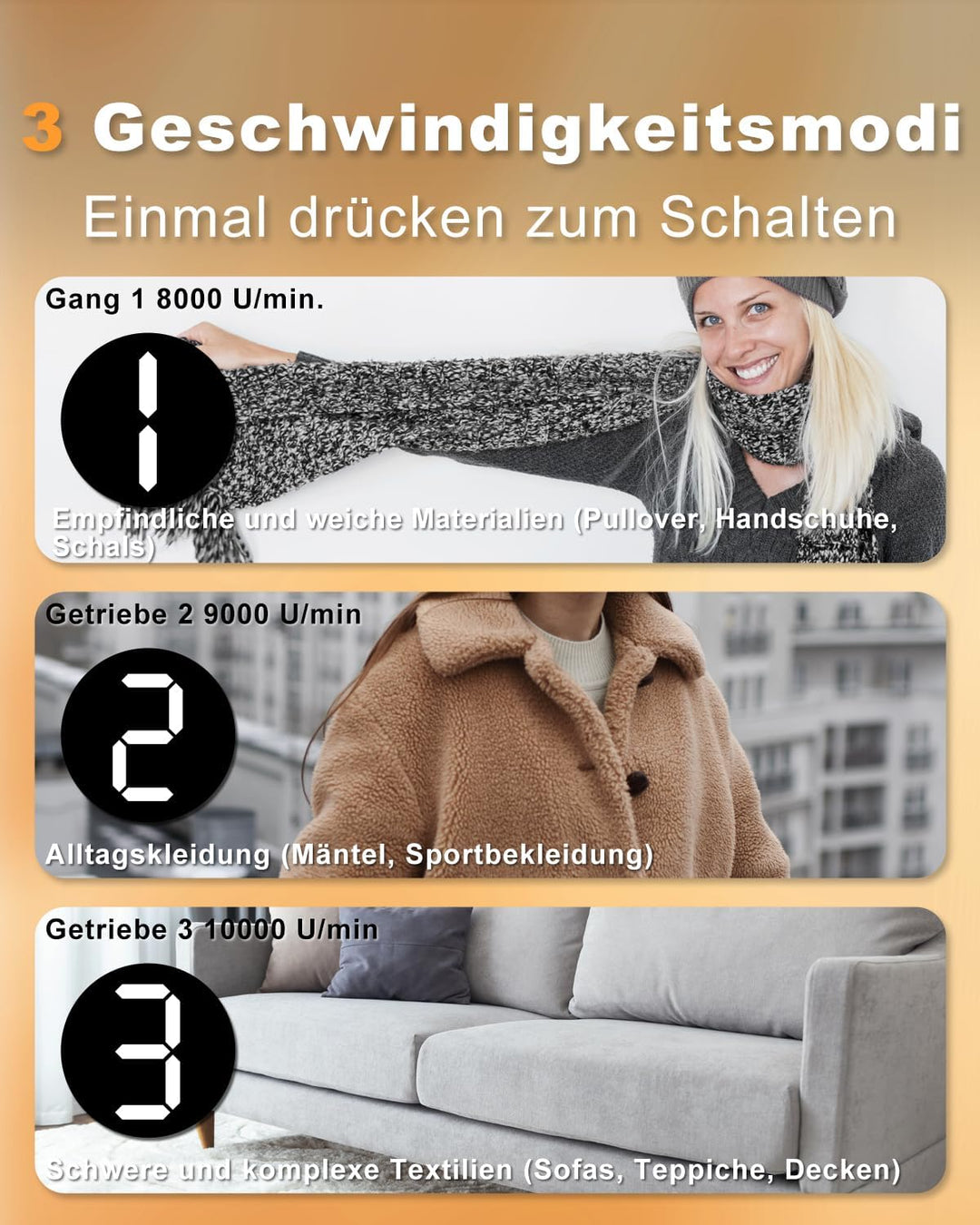Fusselrasierer Elektrisch, Homtronics Fusselentferner, USB Aufladung, 3 Höheneinstellungen, LED-Anze