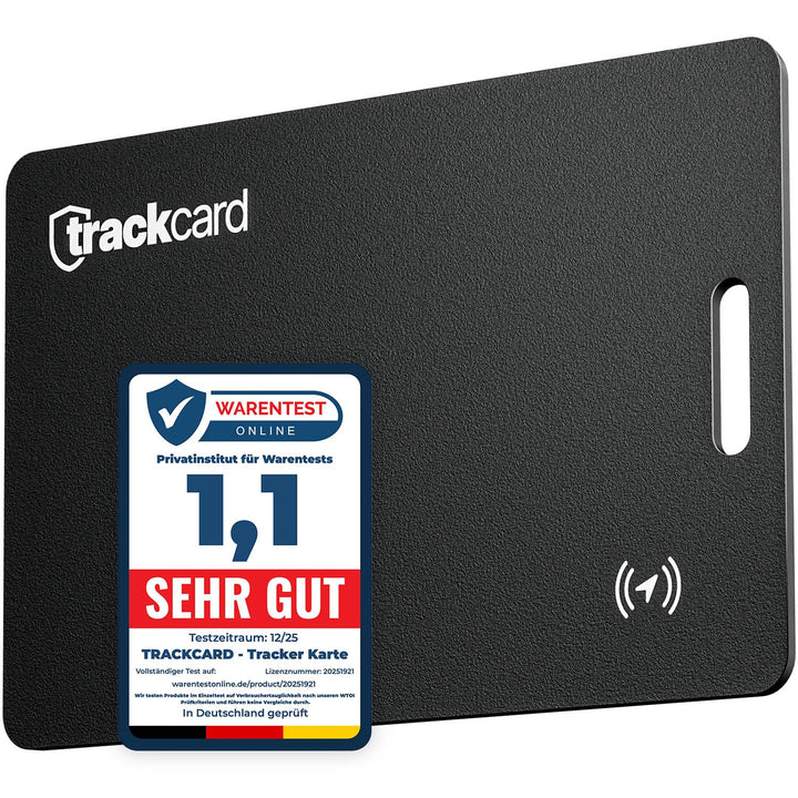 TRACKCARD® die Air Tag Karte im Kartenformat für die Brieftasche | Wiederaufladbar, smart & wasserdi