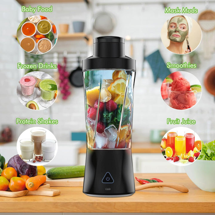 Tragbarer Mixer 700ml Smoothie Maker to Go, Tragbarer Entsafter mit 6 Klinge und USB Wiederaufladbar