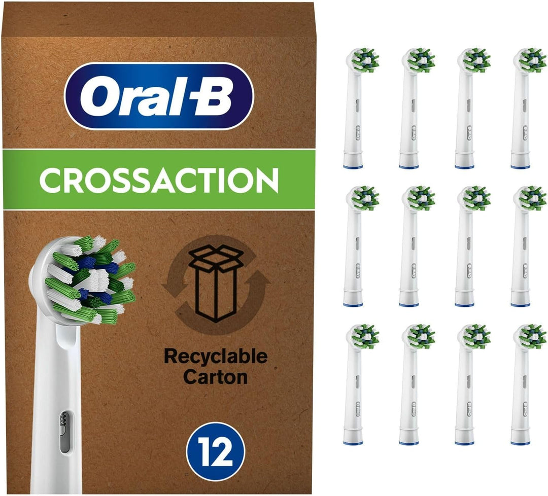 Oral-B CrossAction Aufsteckbürsten für elektrische Zahnbürste, 12 Stück, ganzheitliche Mundreinigung