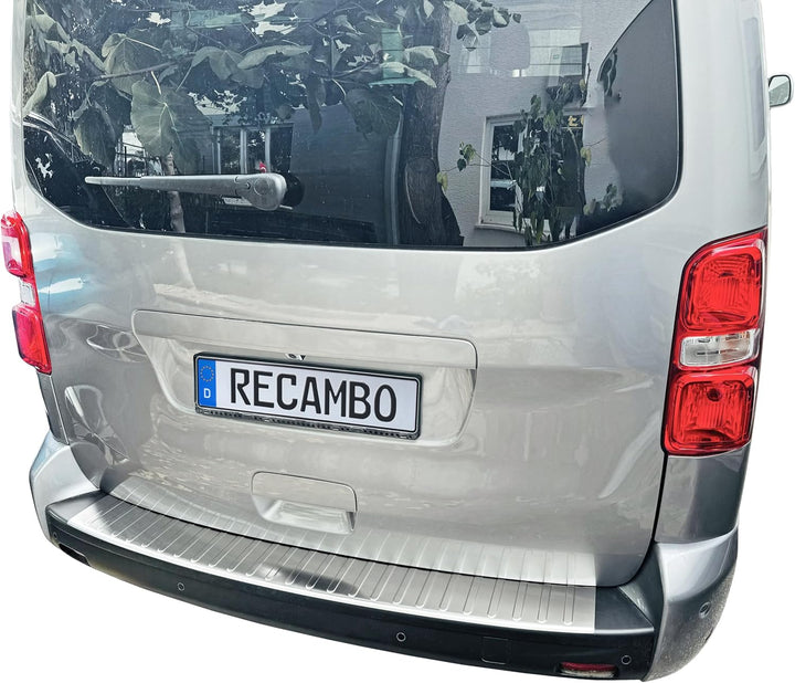 RECAMBO Ladekantenschutz Edelstahl matt gebürstet mit Textur - kompatibel für Peugeot Expert 3 - BJ