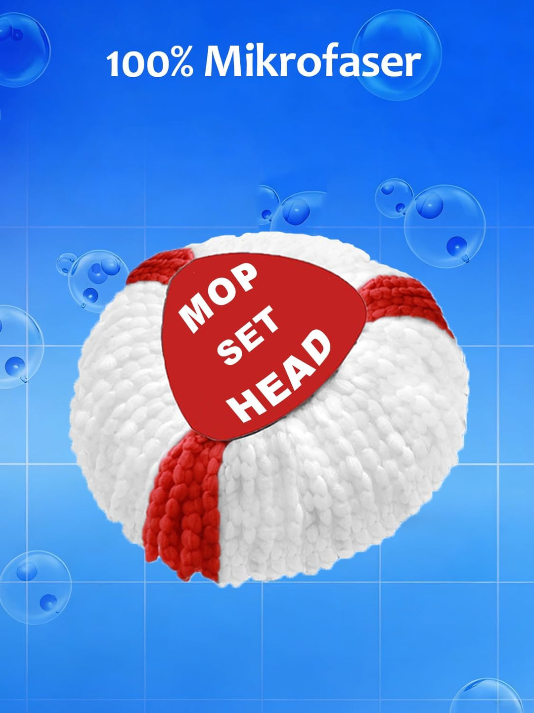 6 Stuck Wischmopp Ersatzköpfe für Turbo 2-in-1 Mop, Wischmop Ersatzbezug, Mikrofaser Wischmob Ersatz