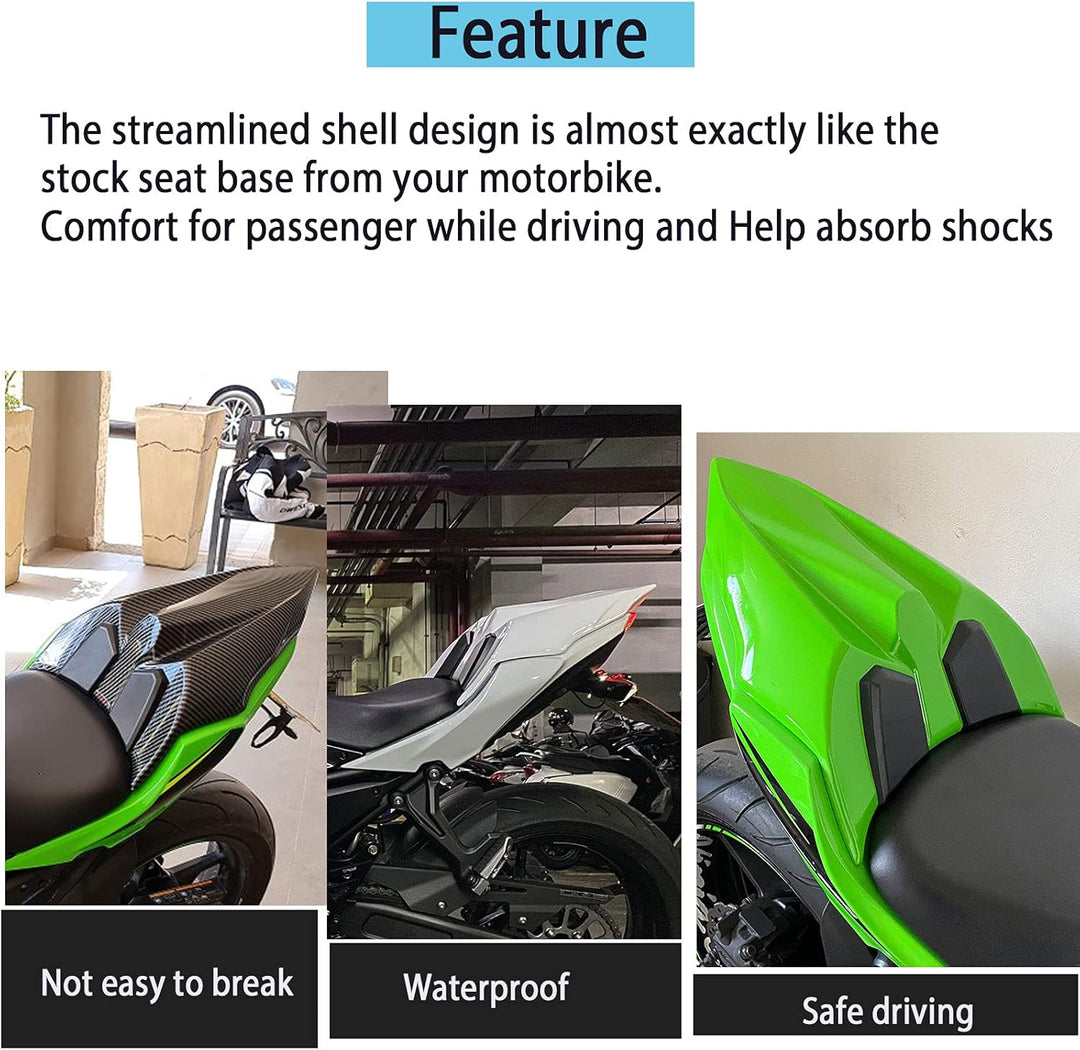 Replacement for Ninja650 Z650 Sitz Abdeckung Hinten Sozius Harte Solo Sitz Gugel Buckel für Ninja 65