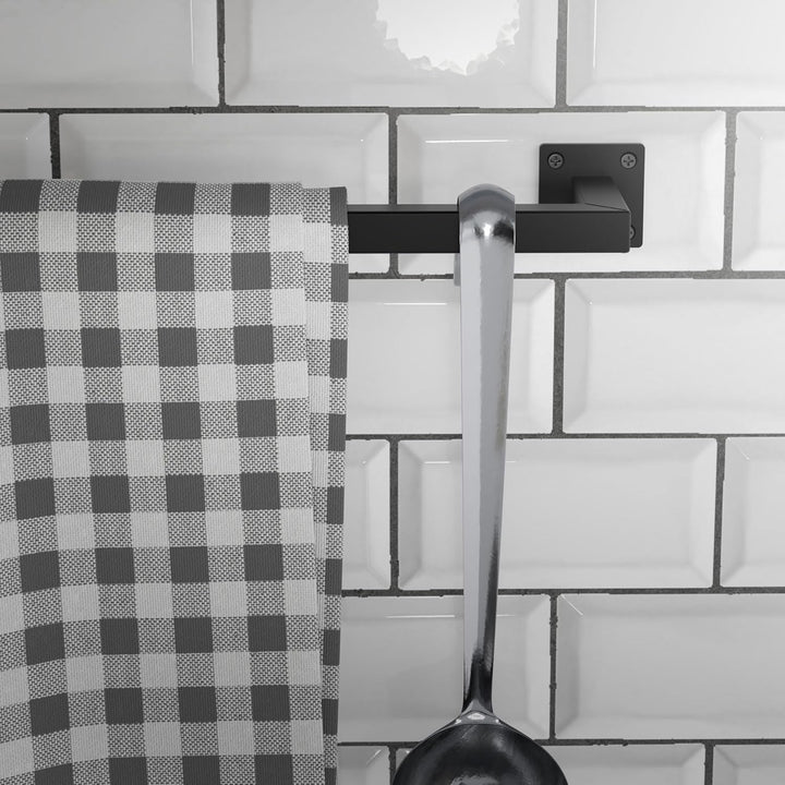 ML-Design Kleiderstange Rechteck für die Wand, T30cm x B90cm, Schwarz, aus Stahl, rostfrei, Garderob
