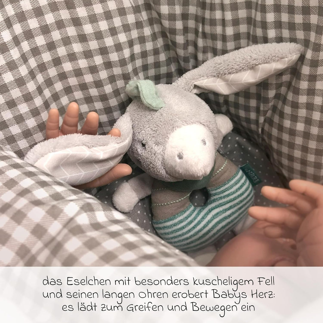 Fehn Ring-Greifling Esel - Motorikspielzeug mit Rassel, treuer Begleiter für Babys und Kleinkinder a