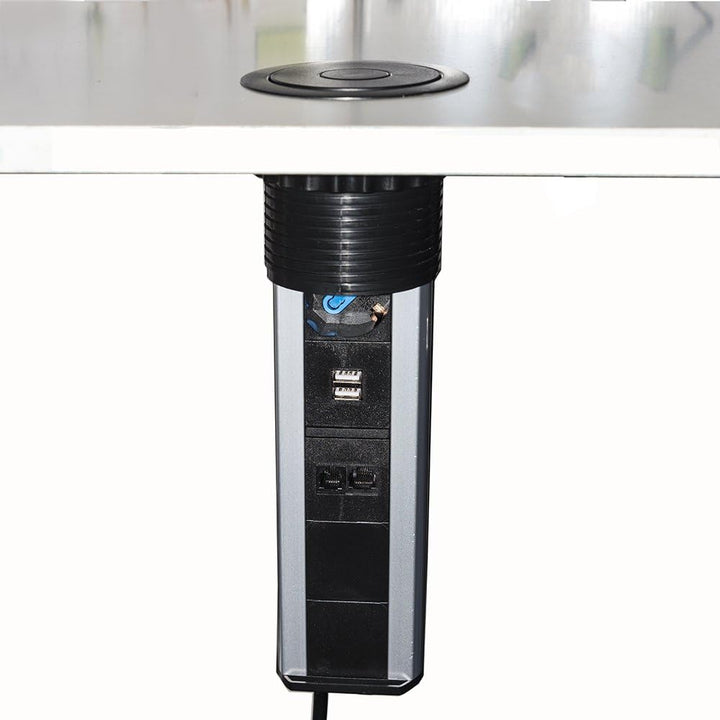LINK lkmpt02 versenkbare Tischsteckdose mit 2 Steckdosen 16 A Weiblich ITA/Schuko, 1 RJ45, 1 RJ11, 2