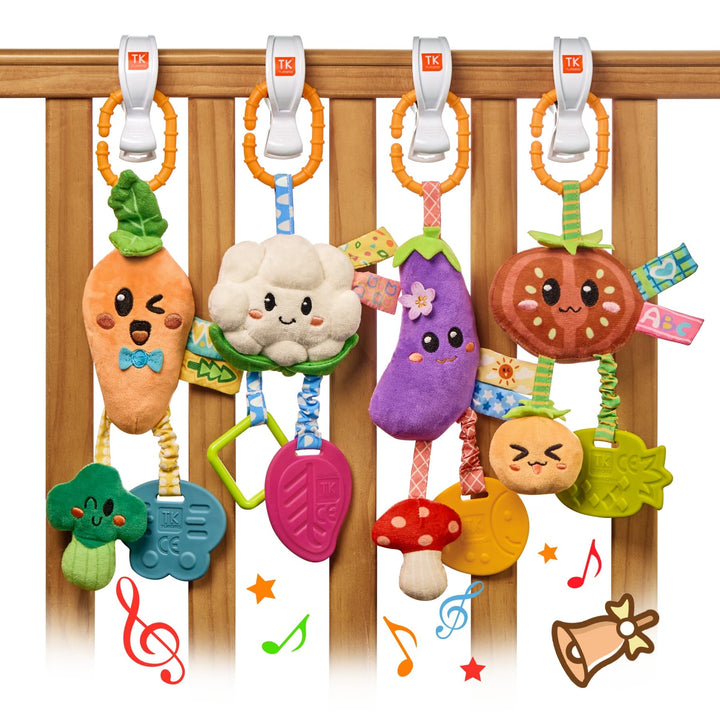 TUMAMA KIDS 4 - Pack Hängende Baby Rassel Spielzeug, Kinderwagen Spielzeug für 0 3 6 9 12 Monate Bab