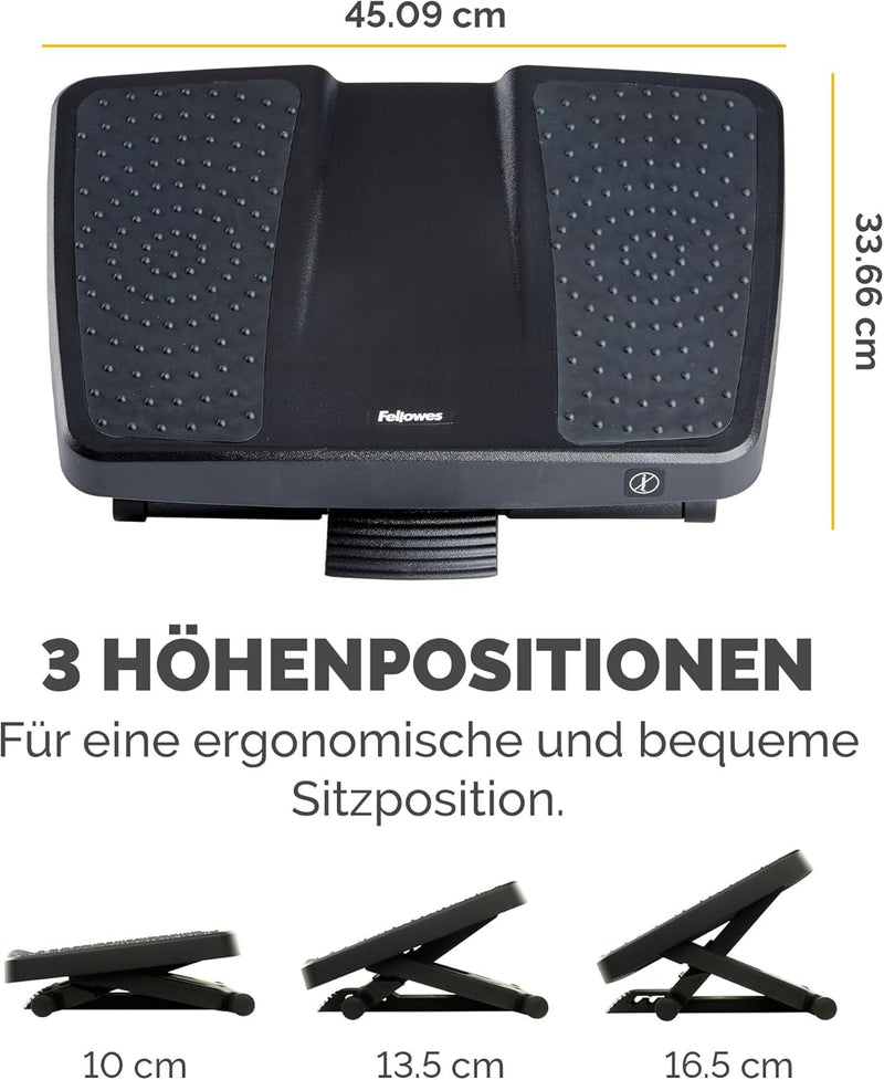 Fellowes 8067001 Fussstütze Professional Series Profi verstellbar mit frei beweglicher Plattform, sc