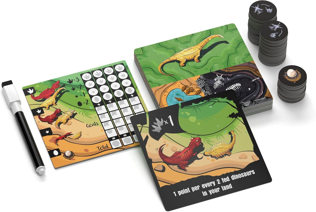 Allplay Chomp - Dinosaur Drafting Game | Tile-Laying Strategy Game for 1–4 Players | Fast-Paced, Fam