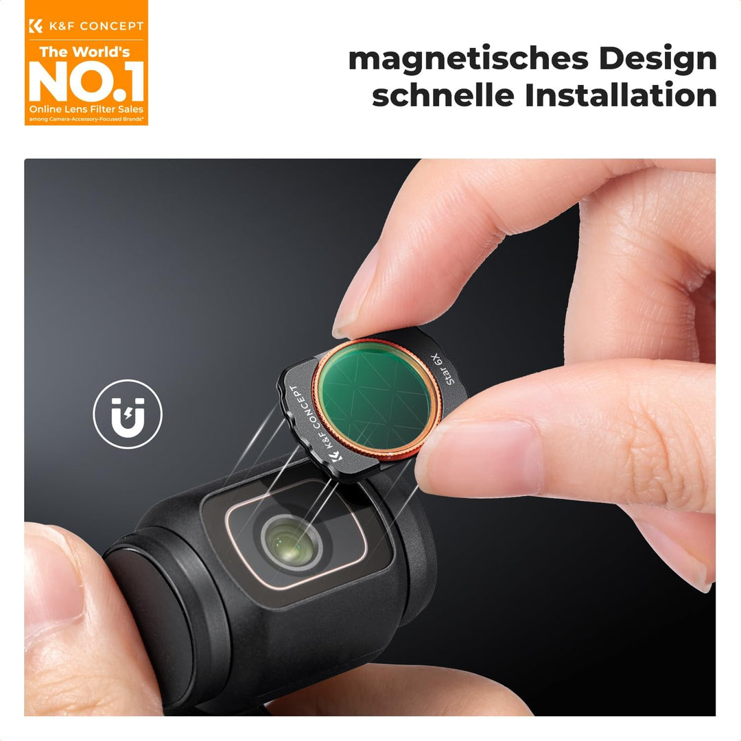K&F Concept OSMO Pocket 3 6X Stern Filter, Magnetischer Effekt Filter kompatibel mit DJI OSMO Pocket