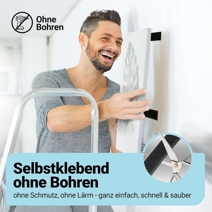 STARKL® Premium Klettband selbstklebend Extra Stark u. Extra Breit (Schwarz) I 5m x 50mm Klettversch