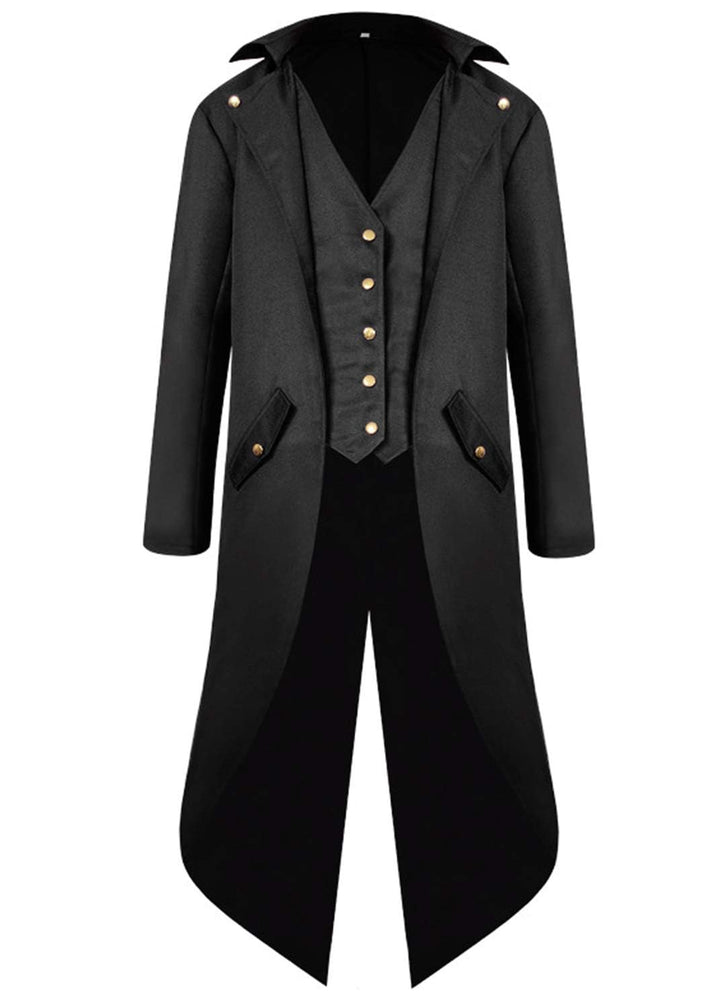 Halloween Mittelalter Viktorianische Jacke Kostüme für Männer, Steampunk Gothic Frack Mantel Uniform