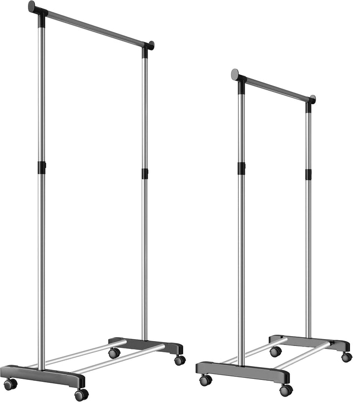 Retoo Kleiderständer auf Rollen Kleiderstange Garderobenständer Höhenverstellbar Rollgarderobe für M