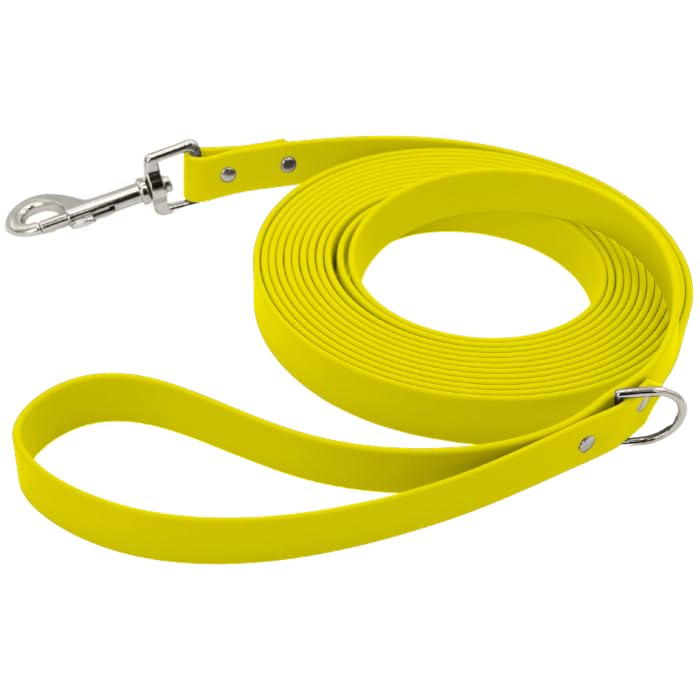 15m Lange Biothane Schleppleine mit Handschlaufe | Extra Bequeme 19mm Breite für mittelgrosse & gros