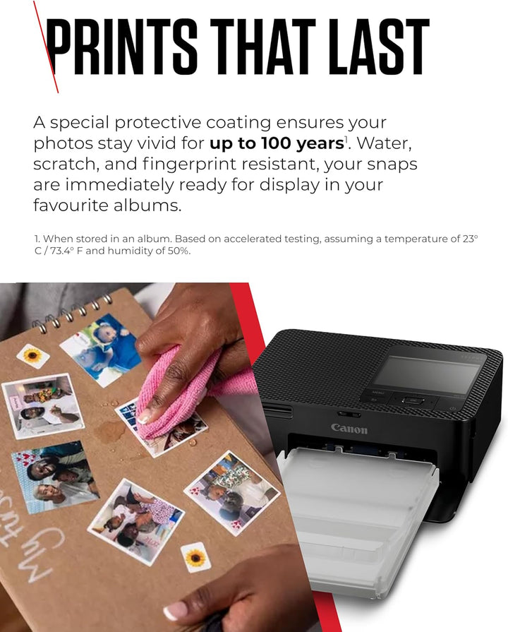 Canon SELPHY CP1500 Kompakter Fotodrucker – Drahtloses Drucken, Langlebige Fotos, USB-C & SD-Kartena