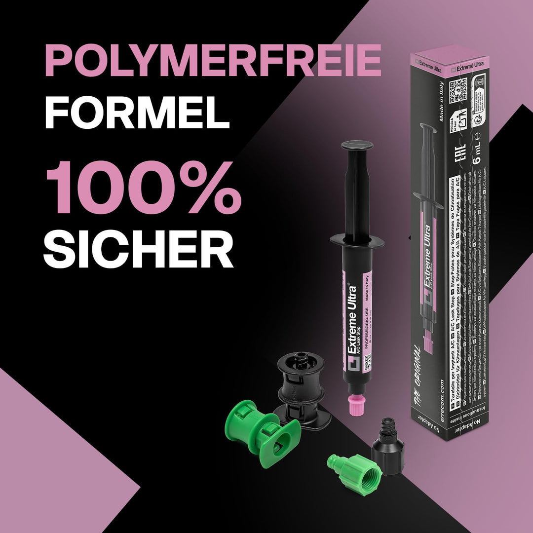 ERRECOM Extreme Ultra - 6 ml, Dichtungsmittel für Klimaanlagen und Kühlsysteme inklusive 1/4-und 5/1