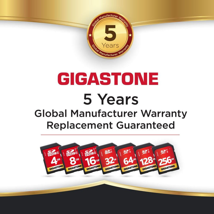 Gigastone 32GB SDHC Speicherkarte 5er-Pack, UHS-I U1 Klasse 10, bis zu 80 MB/Sek. für Digitalkameras