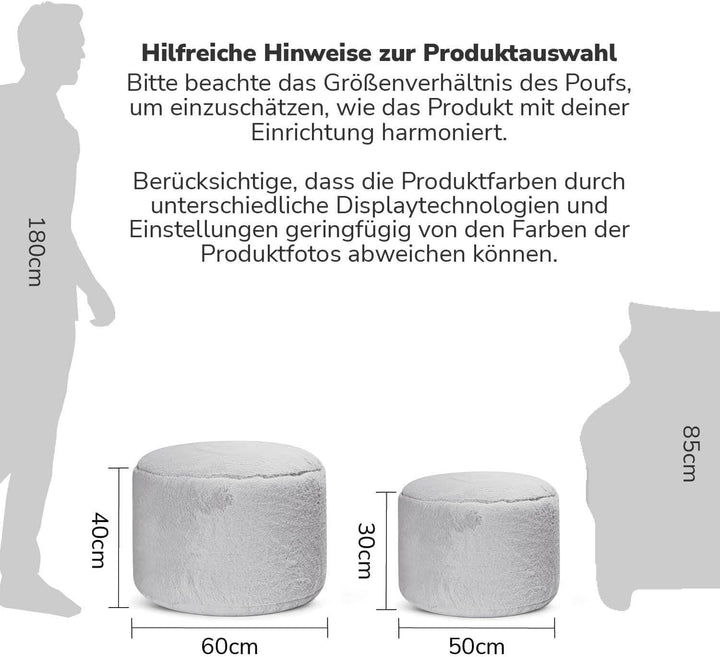 mokebo Pouf XL Hocker aus Kunstfell &