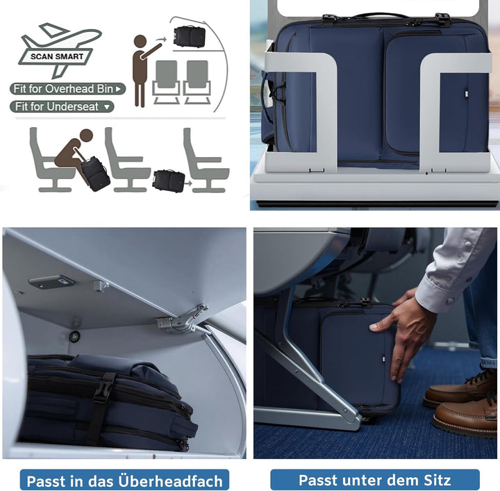 Handgepäck Rucksack, Wasserdichter Multifunktionaler Rucksack Handgepäck Flugzeug mit Laptopfach, Gr