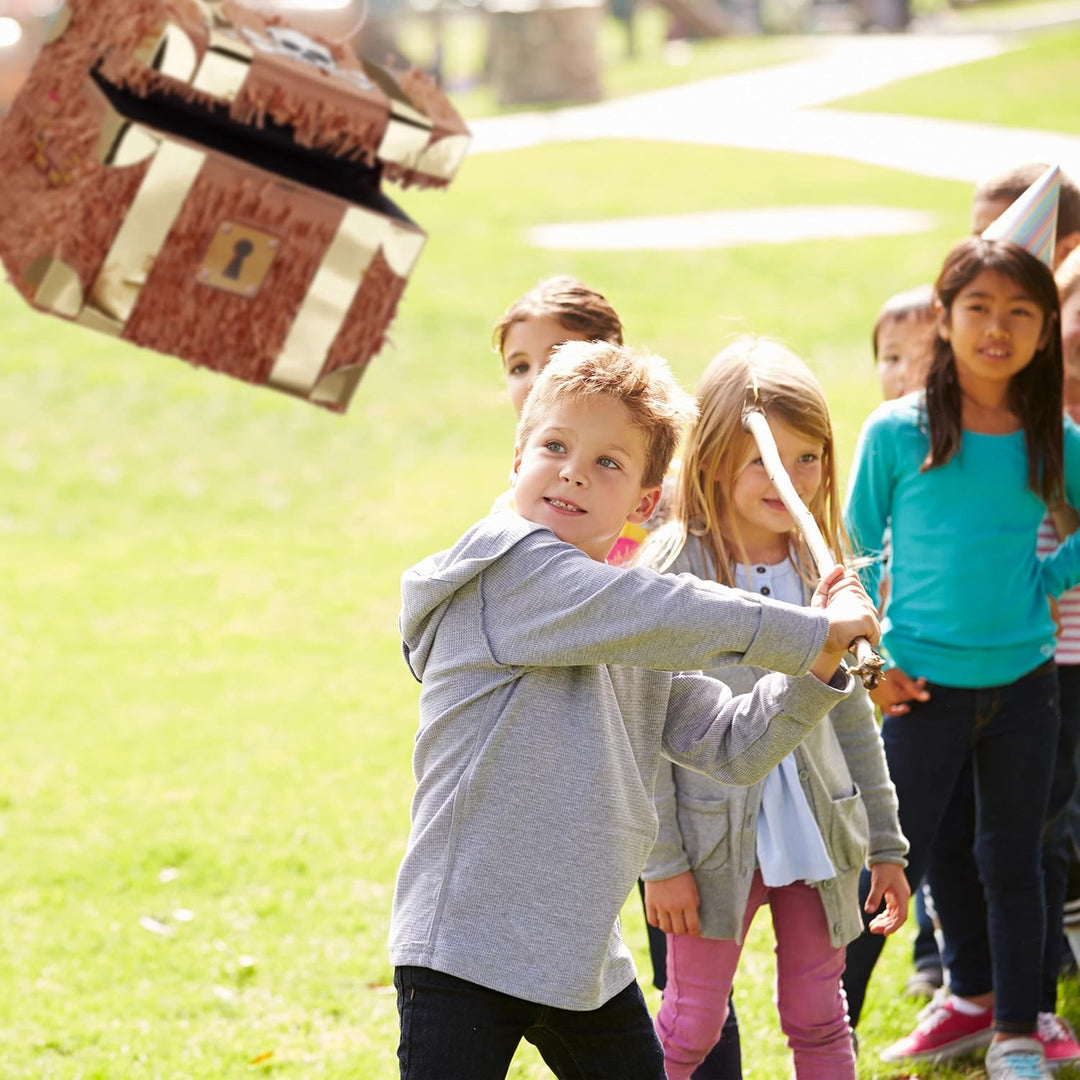 Relaxdays 2er Set Pinata Schatzkiste, zum Aufhängen, Kinder, Mädchen, Jungs, Geburtstag, Befüllen, H