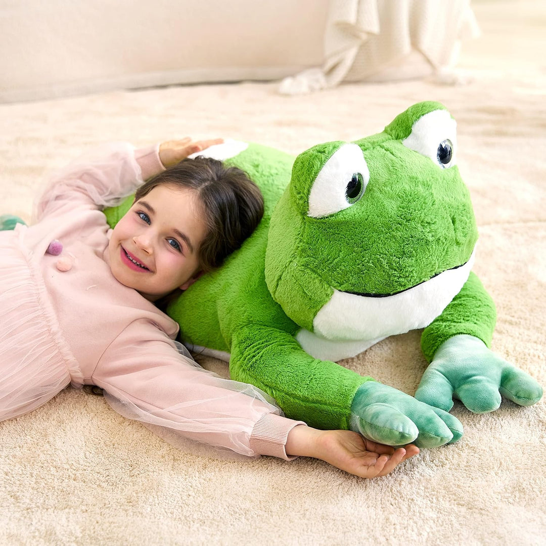 IKASA Gross Frosch Kuscheltier Riesen Stofftier,78cm Gross Plüschtier Riesige Plüsch Spielzeug Flaus