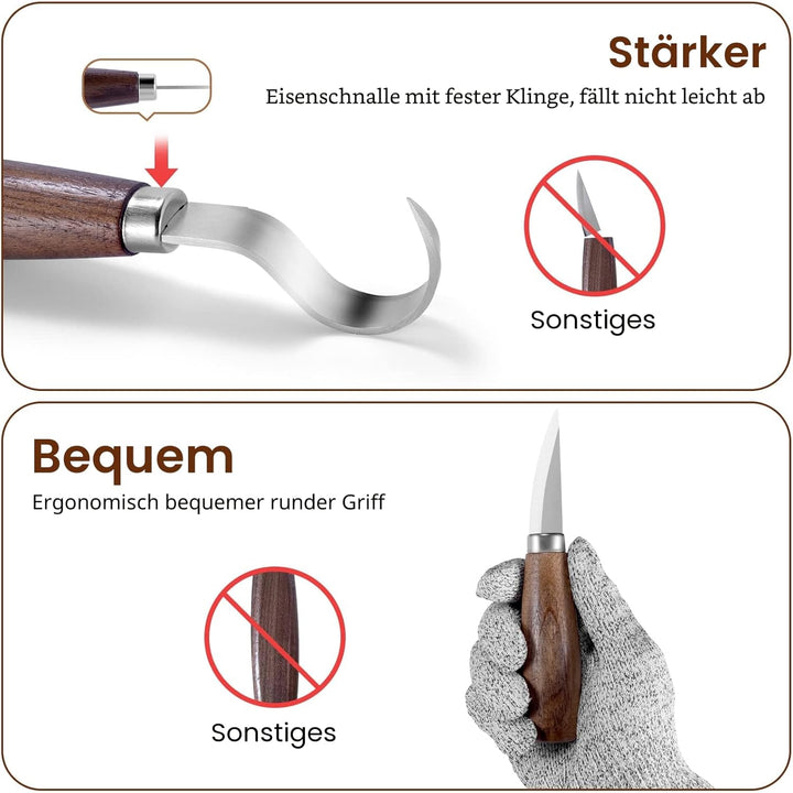 Holz Schnitzwerkzeug Set für Kinder und Anfänger, Holz Schnitzen Set mit 8PCS Lindenholz, Holzschnit