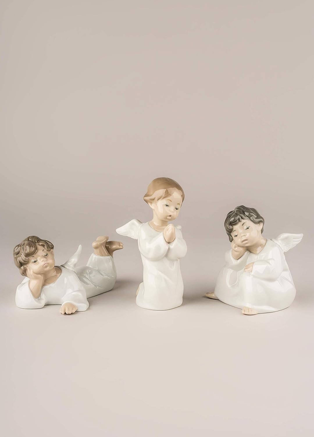 LLADRÓ Figur Nachdenklicher Engel. Engel. Porzellan. Niedliches Denken, Niedliches Denken