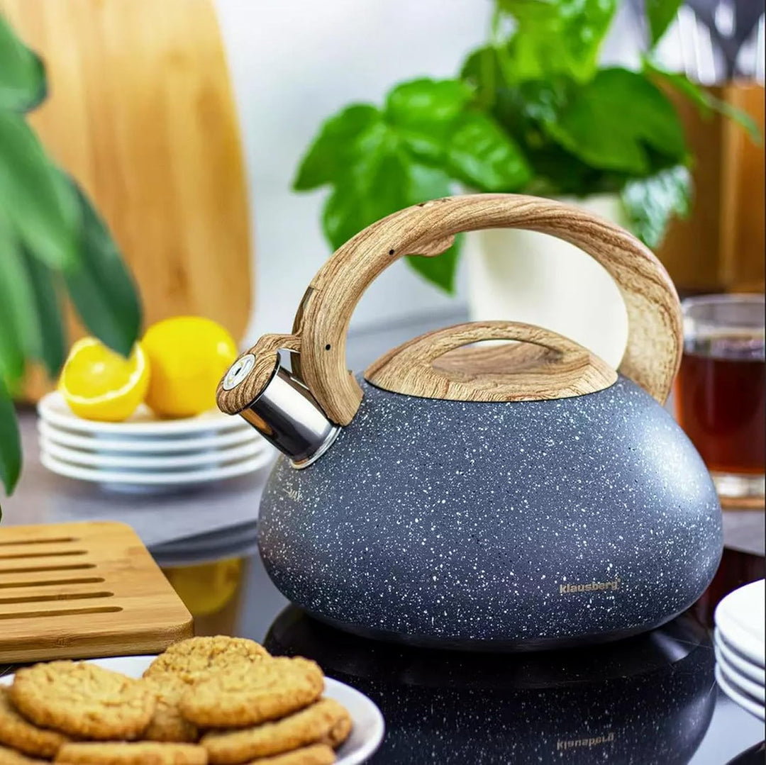 Klausberg Flötenkessel Wasserkessel 2.7L Kessel 7-Schicht Boden Grau KB-7280, Grau